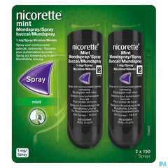 Nicorette® Spray Mint — pour arrêter de fumer — duopack 2 x 13,2 ml, 1 mg de nicotine