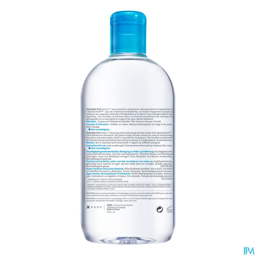 Bioderma Hydrabio H2o Solution Micellaire 500ml