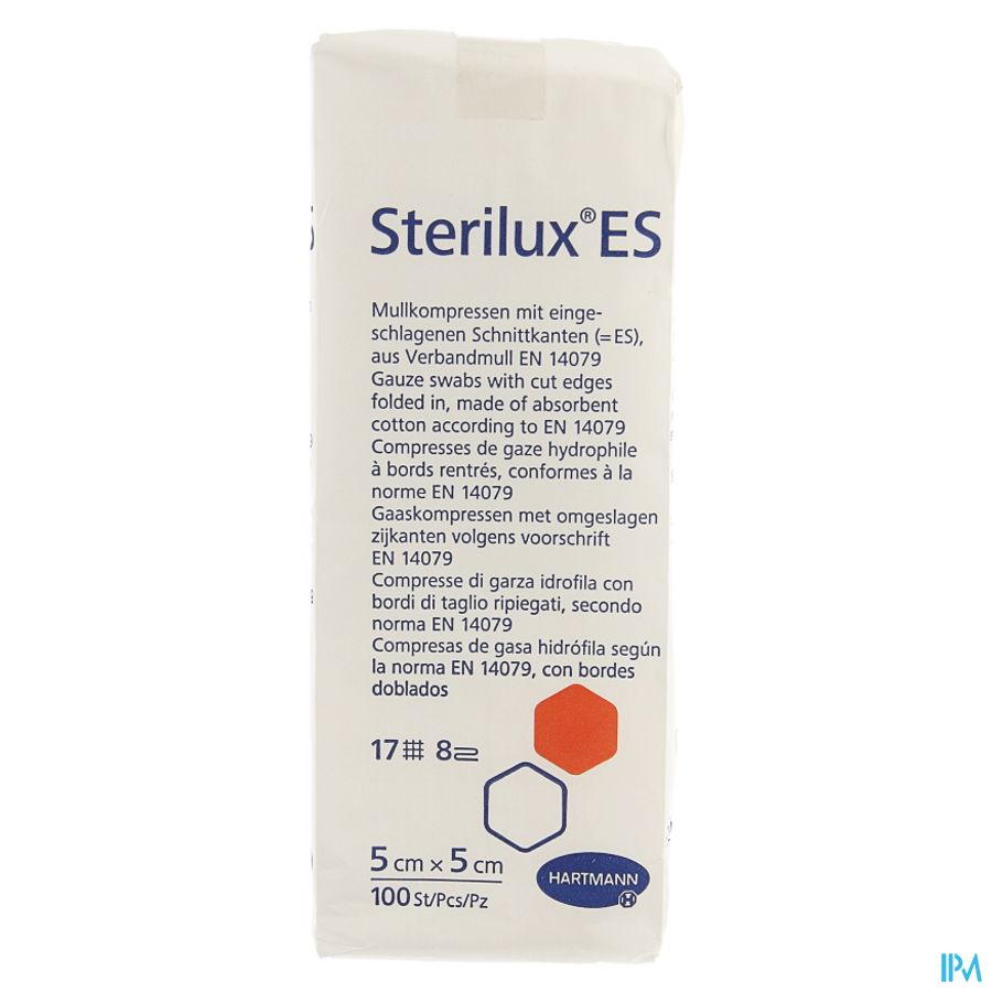 Sterilux Es 5x5cm 8pl.nst. 100 P/s