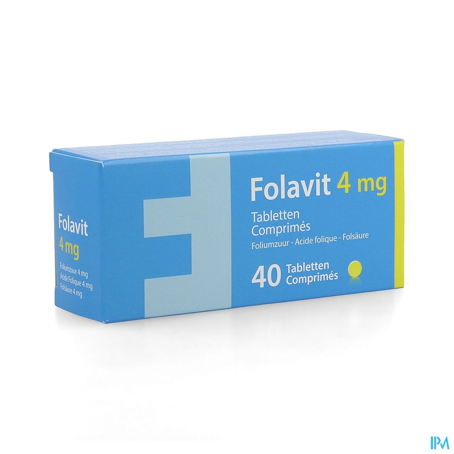Folavit 4 mg - Acide folique - 40 x 4 mg