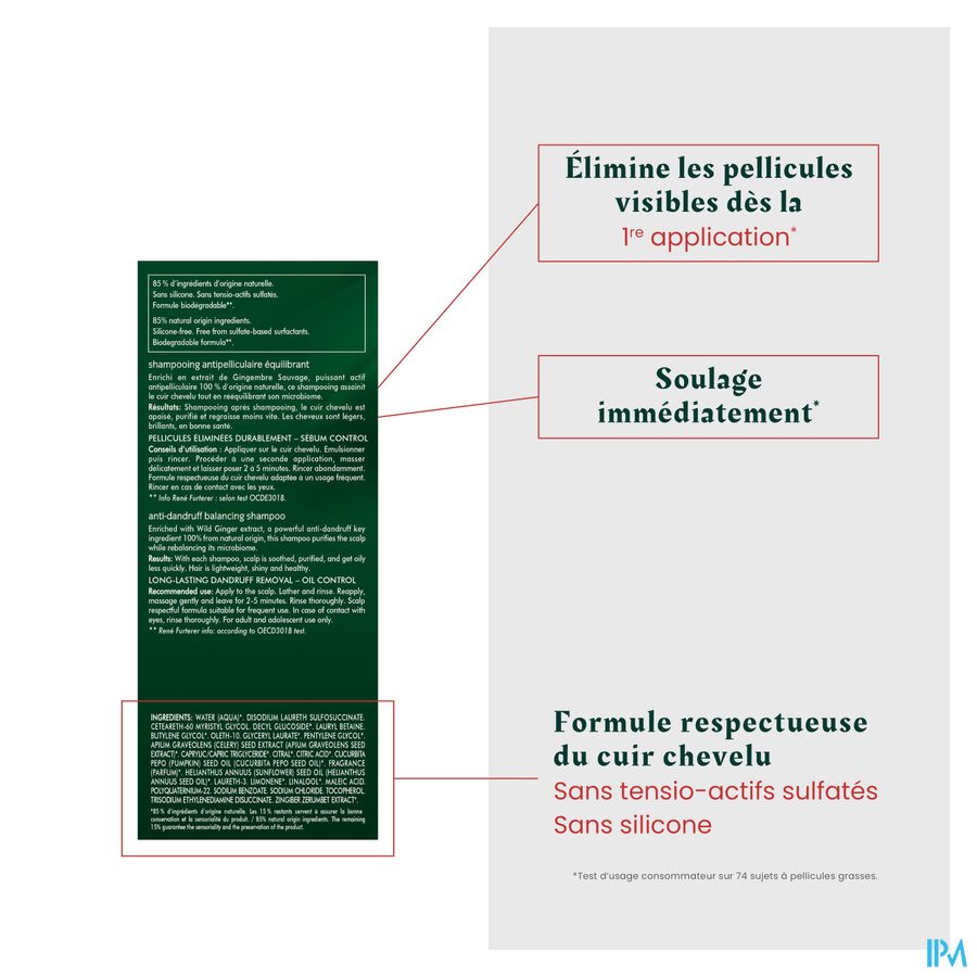 René Furterer Shampooing antipelliculaire pellicules grasse, cuir chevelu gras - Shampoing anti pelliculaire - NEOPUR MICROBIOME EXPERT