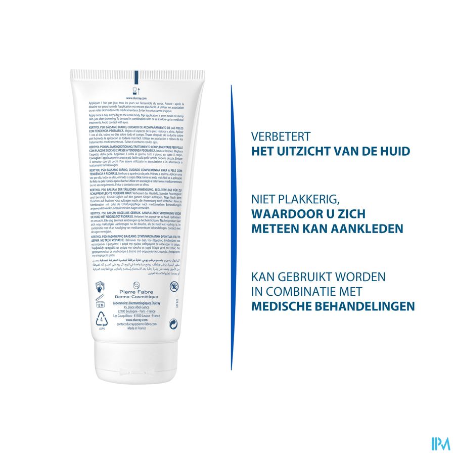 Ducray KERTYOL PSO Baume Quotidien - Hydrate et apaise les démangeaisons des peaux à tendances psoriasique