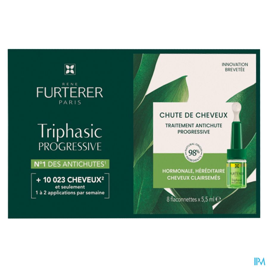 René Furterer - TRIPHASIC PROGRESSIVE traitement antichute progressive - Solution chute de cheveux  stimule la croissance capillaire