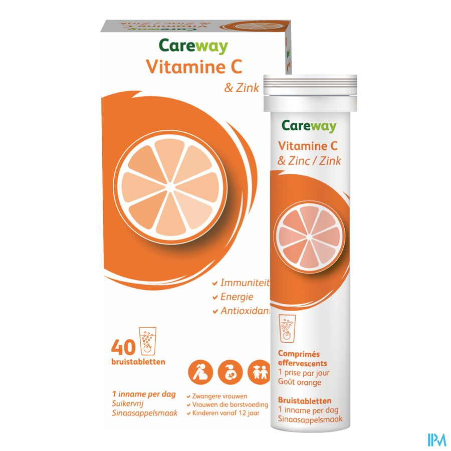 Careway Vitamine C & Zinc 1g/10mg Comp Efferv. 40
