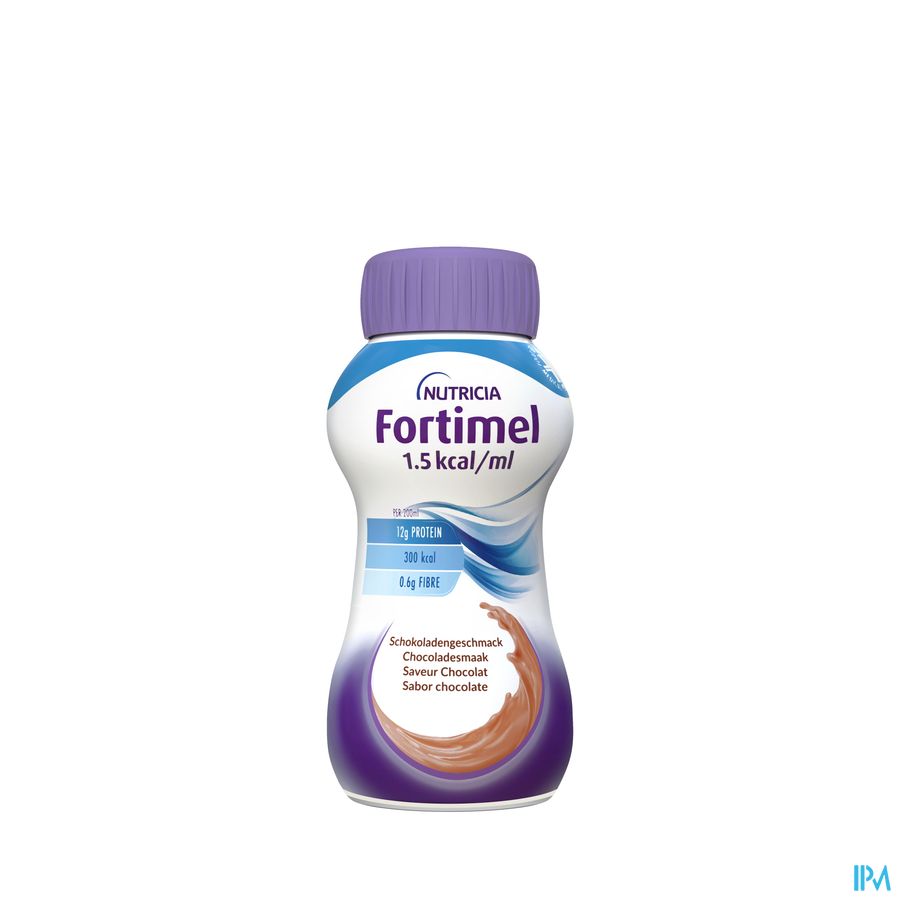 Fortimel 1.5kcal Arôme Chocolat Complément Nutritionnel Dénutrition Bouteilles 4x200ml