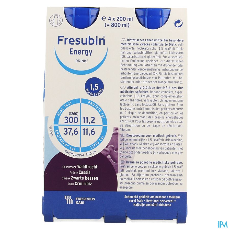 Fresubin Energy Drink Cassis Fl 4x200ml