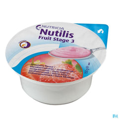 Nutilis Fruit Stage 3 Goût Fraise Alimentation médicale orale pré-épaissie Pots 3x150g