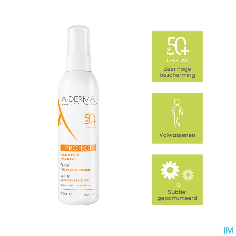 A-DERMA Spray solaire invisible SPF50+ PROTECT
