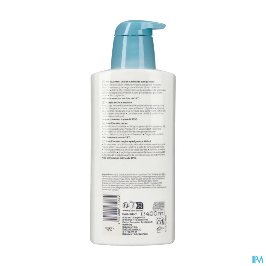 Eucerin Atopicontrol Emollient 400ml Nf