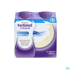 Fortimel 1.5kcal Arôme Banane Complément Nutritionnel Dénutrition Bouteilles 4x200ml