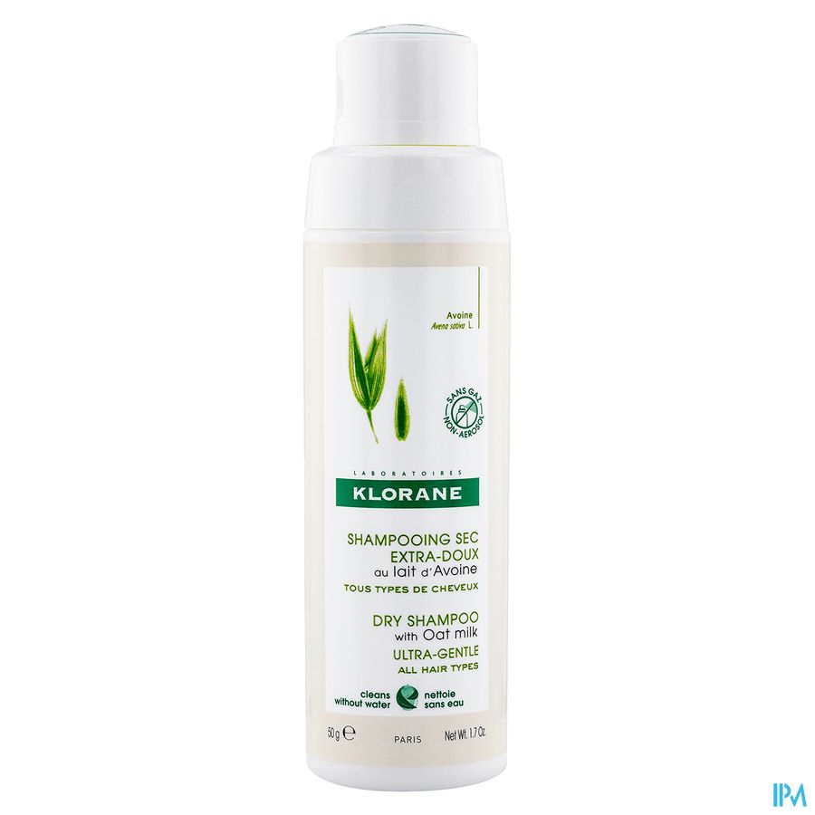 Klorane - Shampoing sec en poudre extra-doux au lait d’Avoine - Sans gaz - Tous types de cheveux