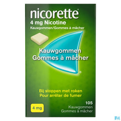 Nicorette® Classic Gomme à Mâcher — pour arrêter de fumer — 105 pièces, 4 mg de nicotine
