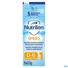 Nutrilon Omneo 1 | Crampes, Coliques, Selles dures, Constipation | Lait Bébé 0-6 mois  | Lait en Poudre pour Biberon | Sachets 5x23g