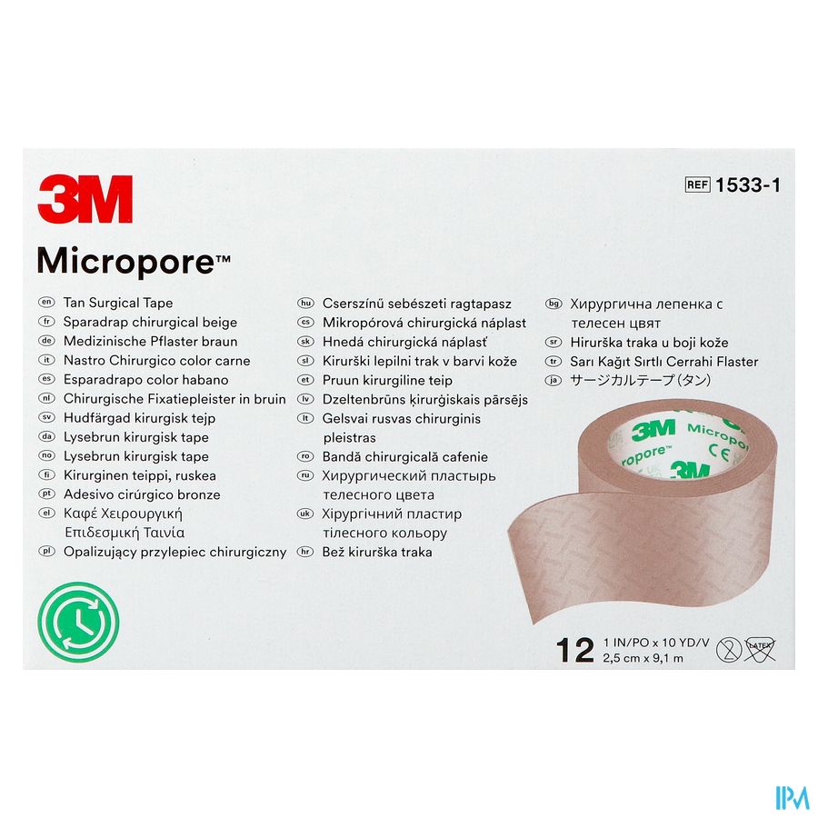 Micropore 3m Skin Tone 25,0mmx9,15m Roul. 12 15331