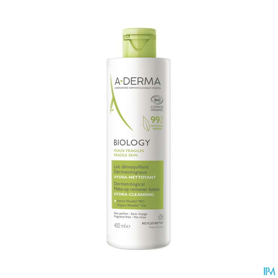 A-DERMA - BIOLOGY LAIT DÉMAQUILLANT DERMATOLOGIQUE HYDRA-NETTOYANT - Lait Démaquillant hydratant - BIOLOGY