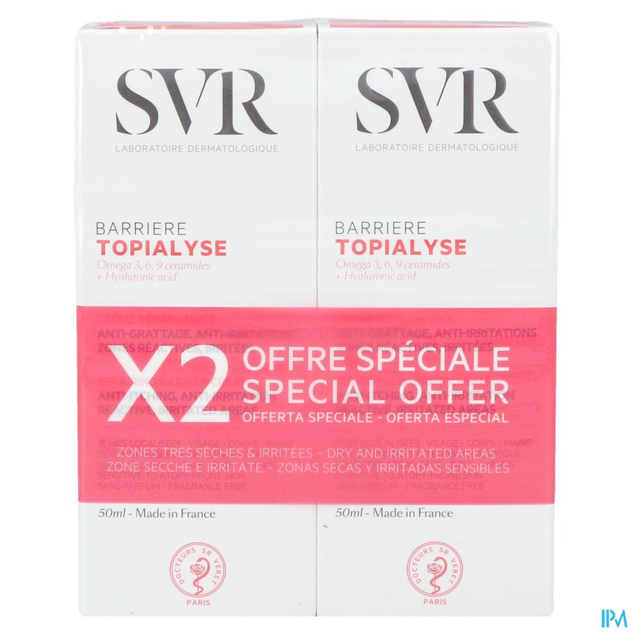 Svr Topialyse Barriere Creme Duo Tube 2x50ml