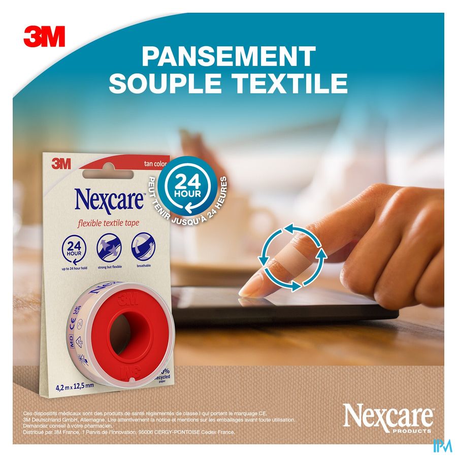 Nexcare 3m Textile Ruban Flexi. 4,2mx12,5mm Nt04-1