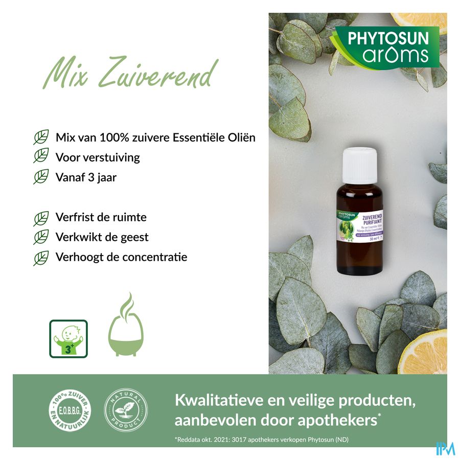 Phytosun® Mélange D’Huiles Essentielles – Purifiant – 30 ml – Purifier & Concentration
