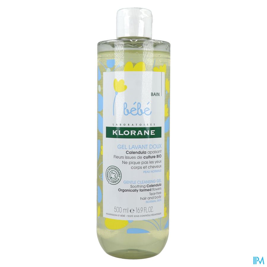 Klorane - Gel lavant doux au Calendula apaisant - Bébé - Corps et cheveux - Peau normale