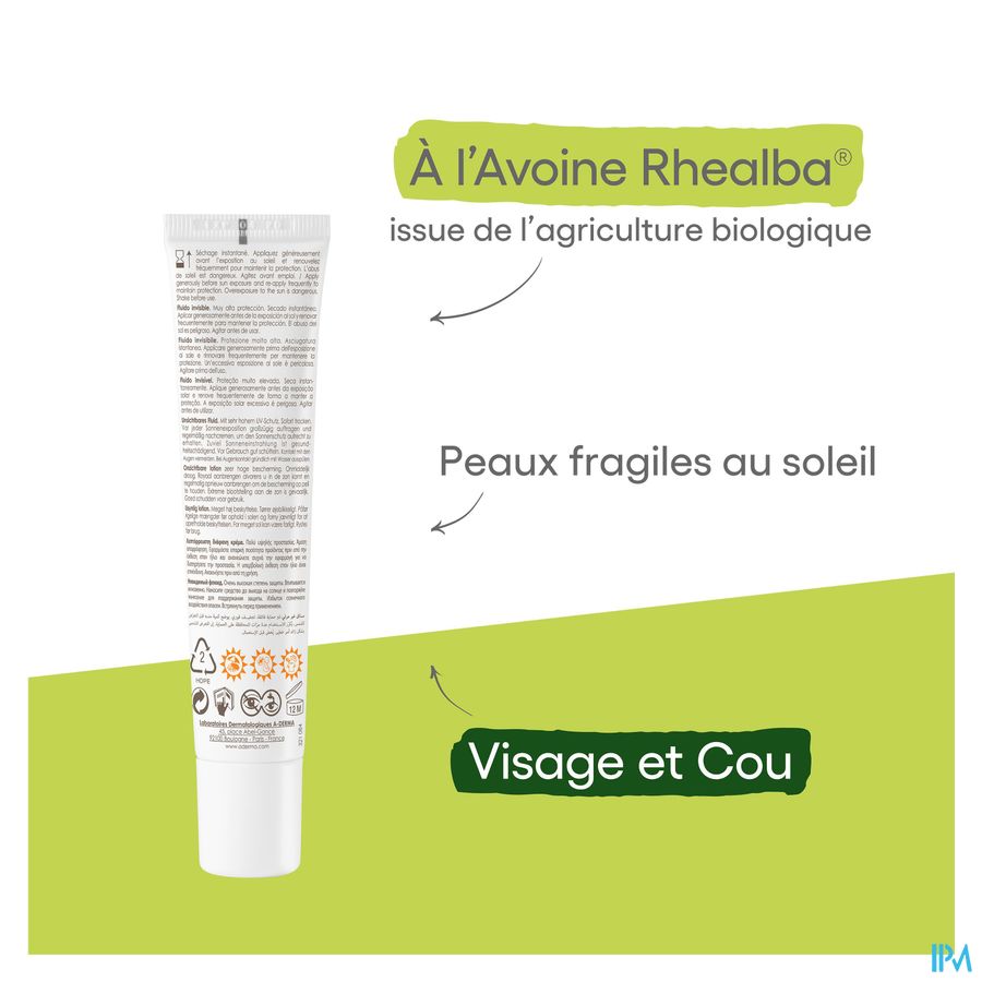 A-DERMA - A-DERMA PROTECT FLUIDE SOLAIRE VISAGE INVISIBLE SPF50+ - A-DERMA PROTECT