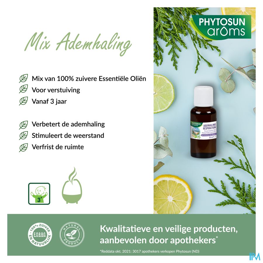 Phytosun® Mélange D’Huiles Essentielles – Respiration – 30 ml – Voies Respiratoires & Résistance