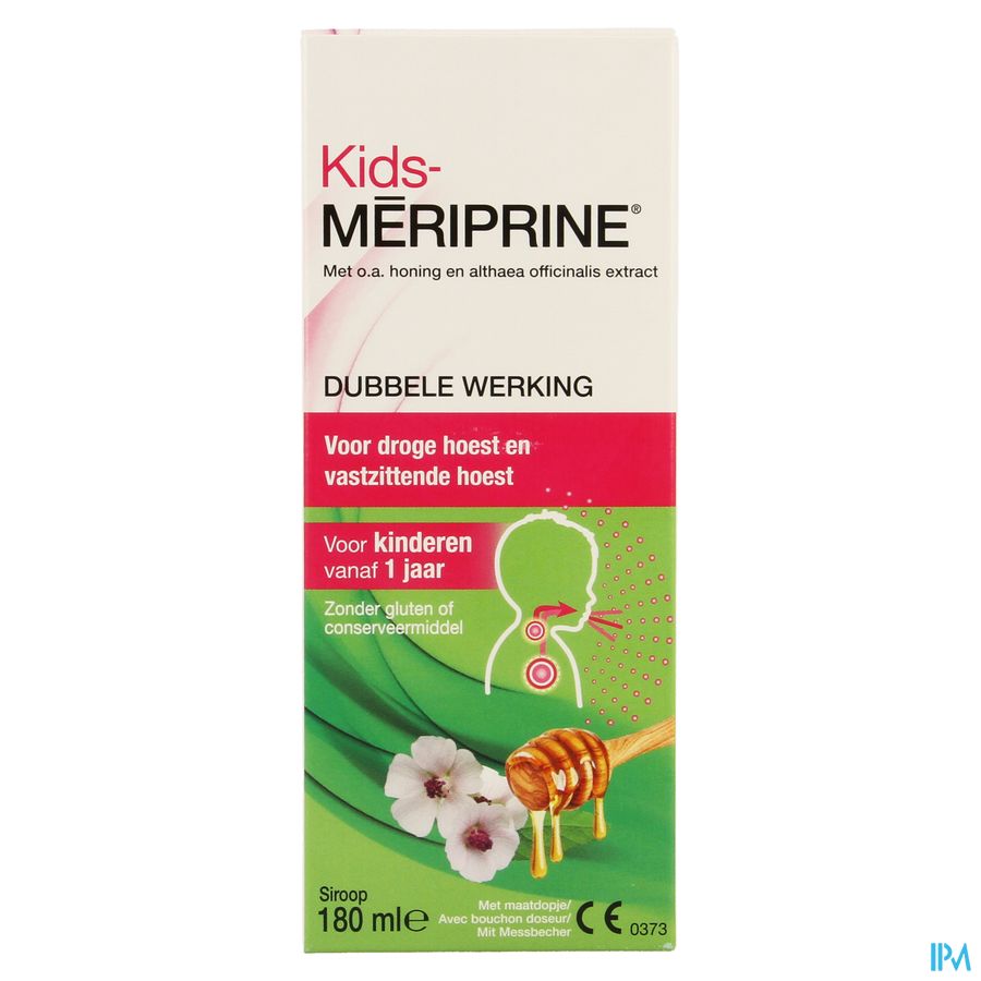 Kids-Mériprine sirop 180ml - sirop contre la toux sèche et grasse pour enfants à partir d'1 an