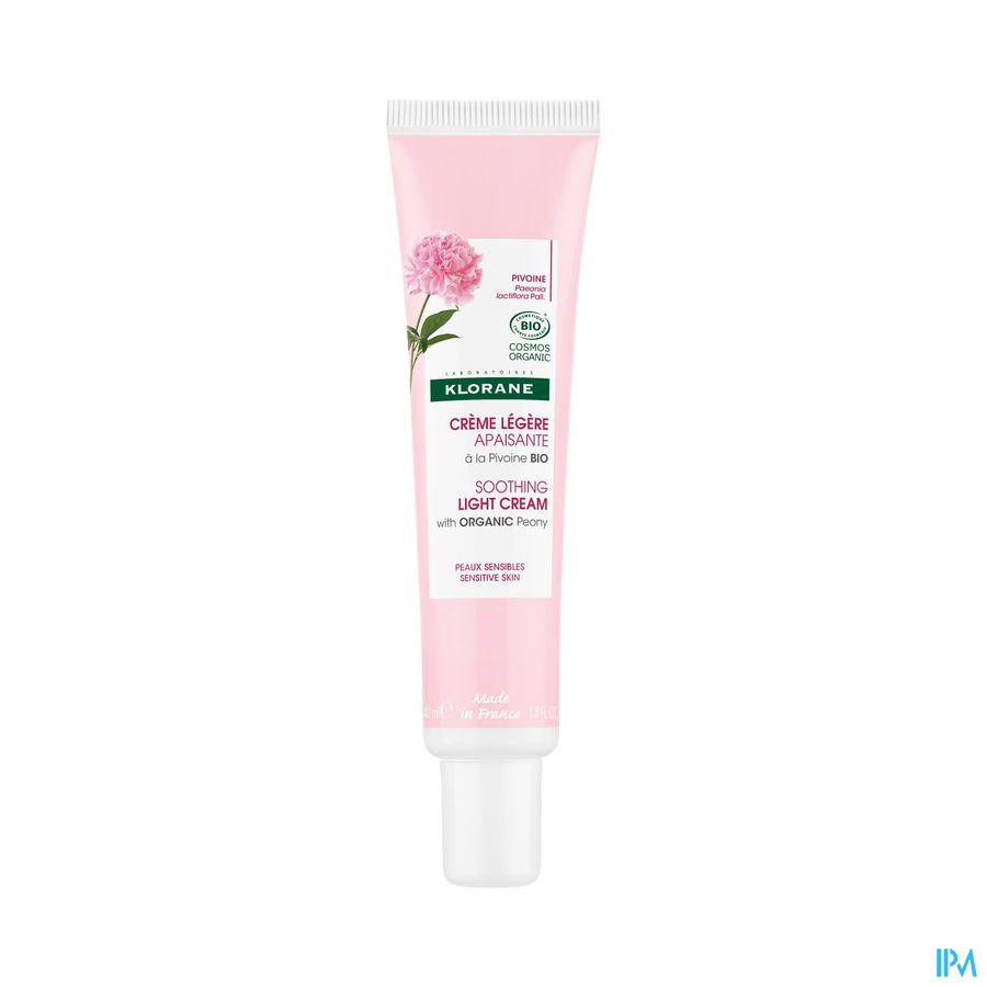 Klorane — Crème Légère Apaisante à la Pivoine BIO — Peaux sensibles