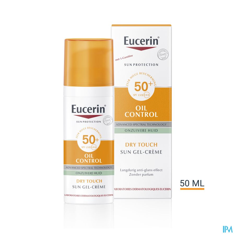 Sun Oil Control SPF 50+ Toucher Sec Gel-Crème Peau à Imperfections et Grasse avec pompe 50ml
