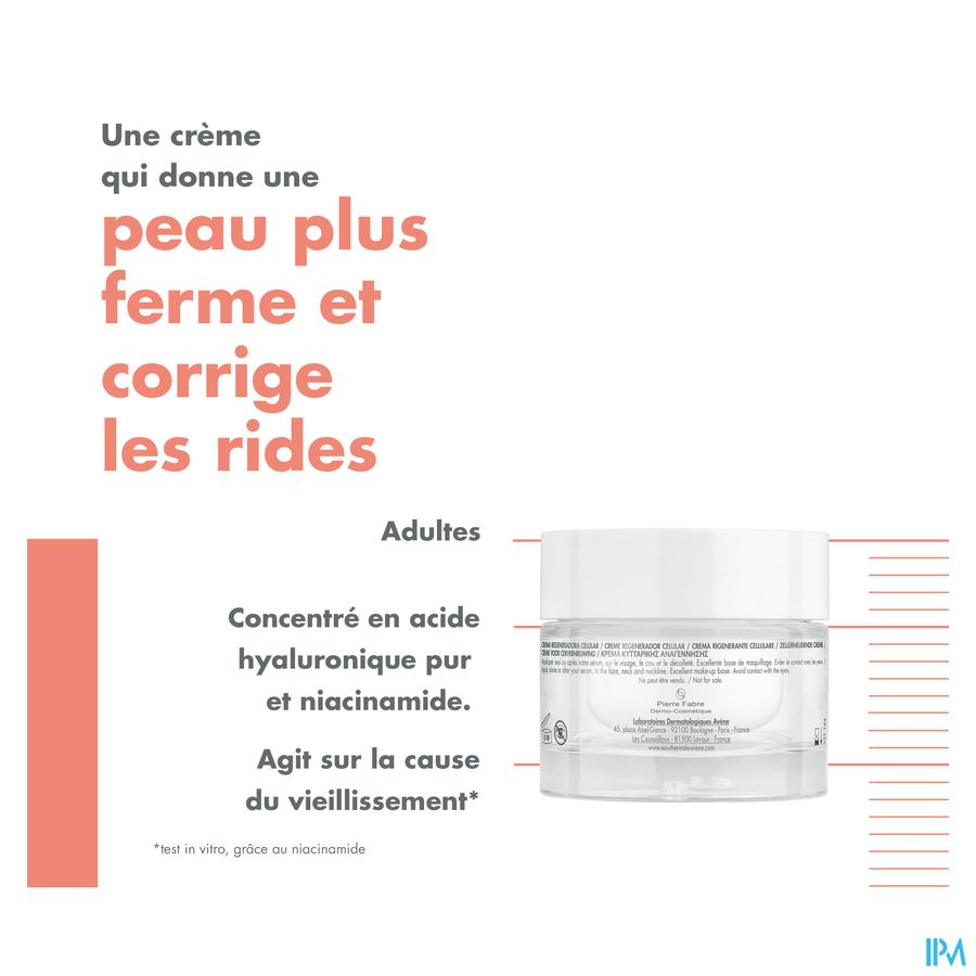 Eau thermale Avène Hyaluron Activ B3 Crème régénération cellulaire Anti-Age acide hyaluronique 50 ml