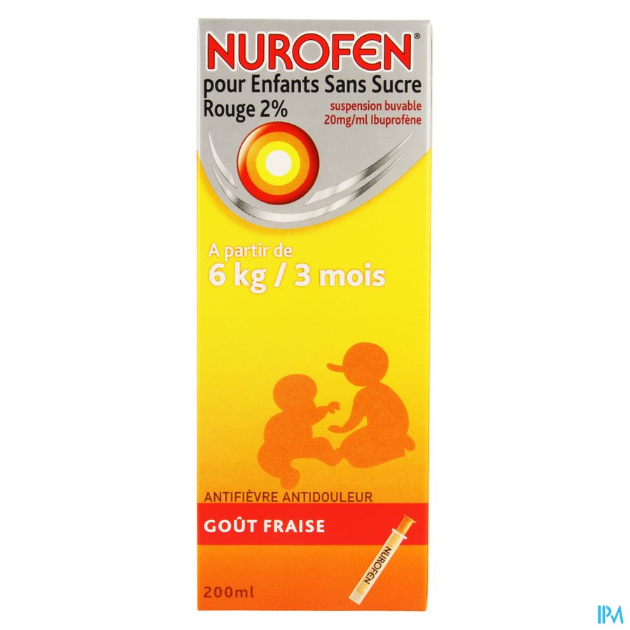 Nurofen Enfant Fraise Susp S/sucre 2% 200ml