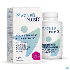MagneBplusD - Magnésium, Vitamine D, Vitamines B, Acide Folique, Taurine - 120 comprimés