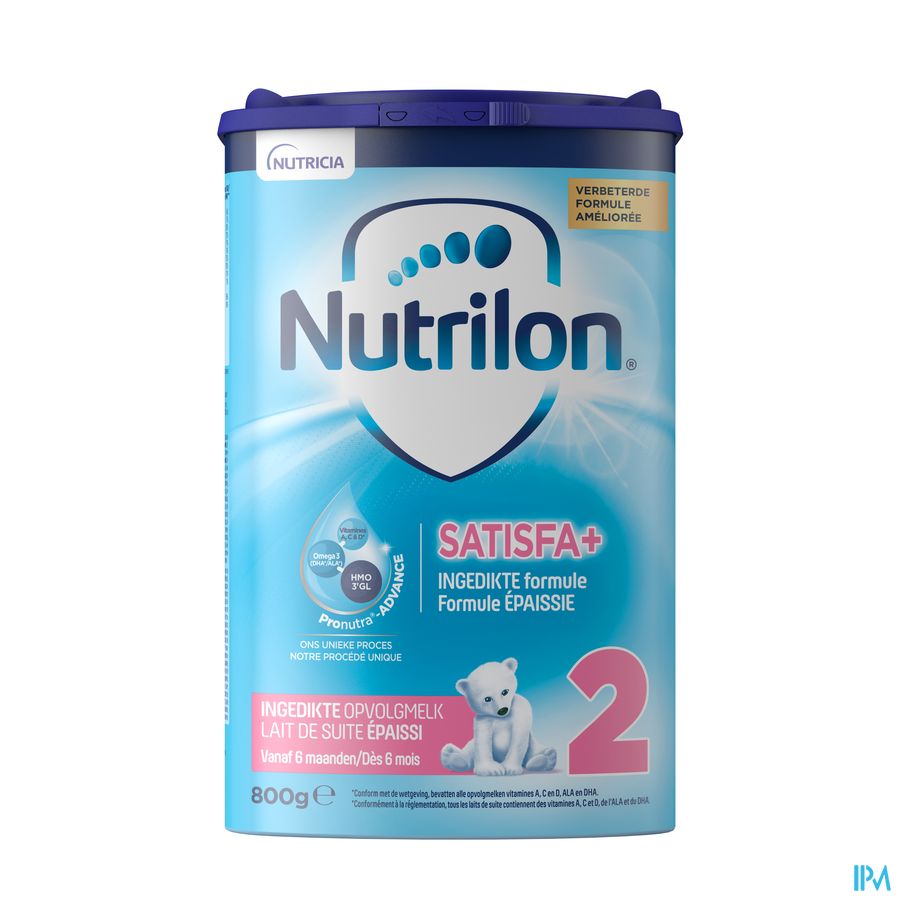 Nutrilon Satisfa+ 2 | Lait de suite épaissi Bébé 6-12 mois  | Lait en Poudre pour Biberon | Boite 800g