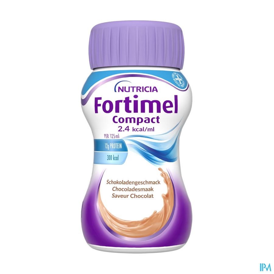 Fortimel Compact 2.4kcal Arôme Chocolat Complément Nutritionnel Dénutrition Bouteilles 4x125ml