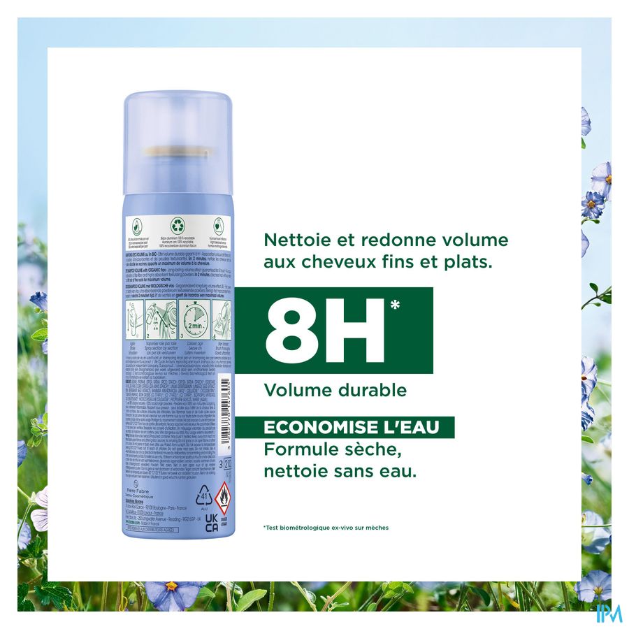 Klorane - Shampoing sec Volume au Lin BIO - Cheveux fins, sans volume