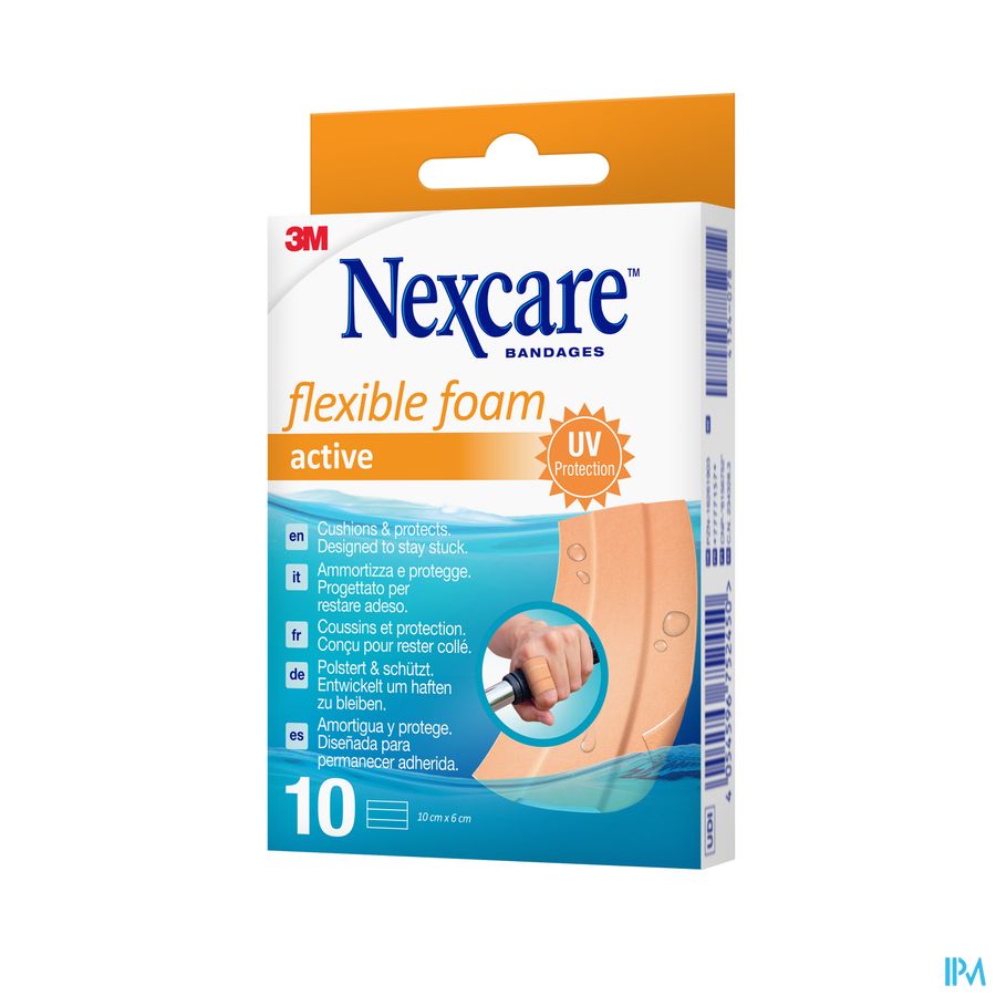 Nexcare 3m Flexible Foam Active Ha Pans Strips 10