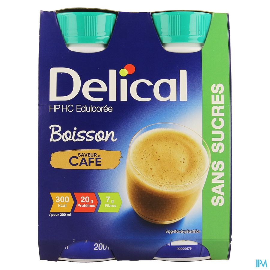 Delical Boisson Hp-hc S/sucre Cafe 4x200ml