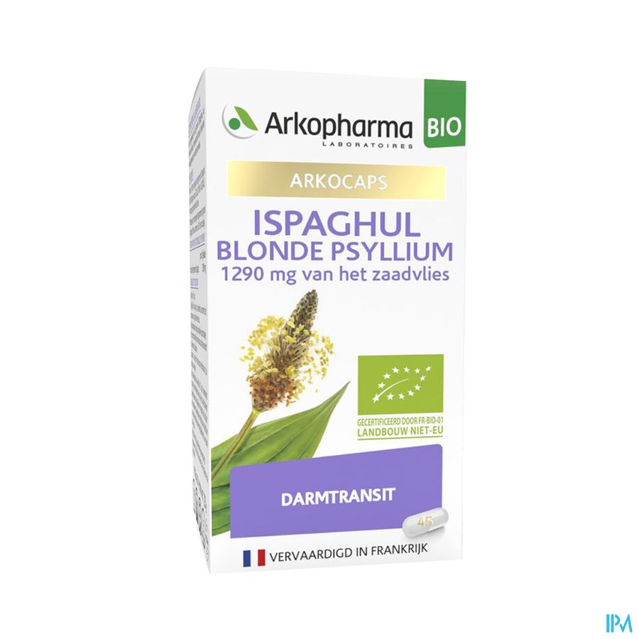 Arkogelules Ispaghul Psyllium Blond Bio Caps 45