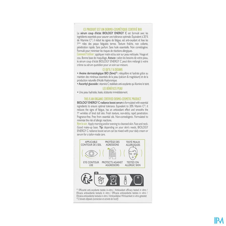A-DERMA Sérum à la vitamine C stabilisée BIOLOGY ENERGY C