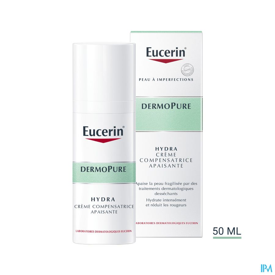 DermoPure HYDRA Crème Compensatrice Apaisante Acné Peau à Imperfections avec pompe 50ml