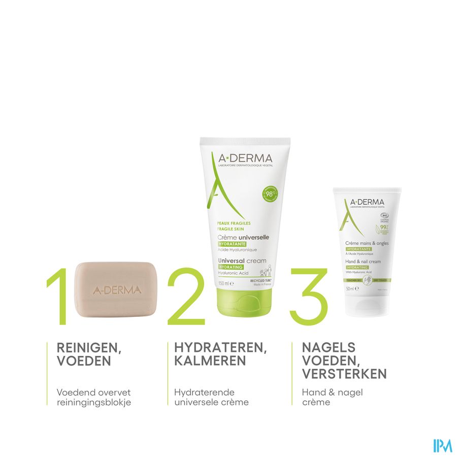 A-DERMA - LES INDISPENSABLES CRÈME UNIVERSELLE HYDRATANTE - À l'acide hyaluronique et beurre de karité - Peaux Fragiles