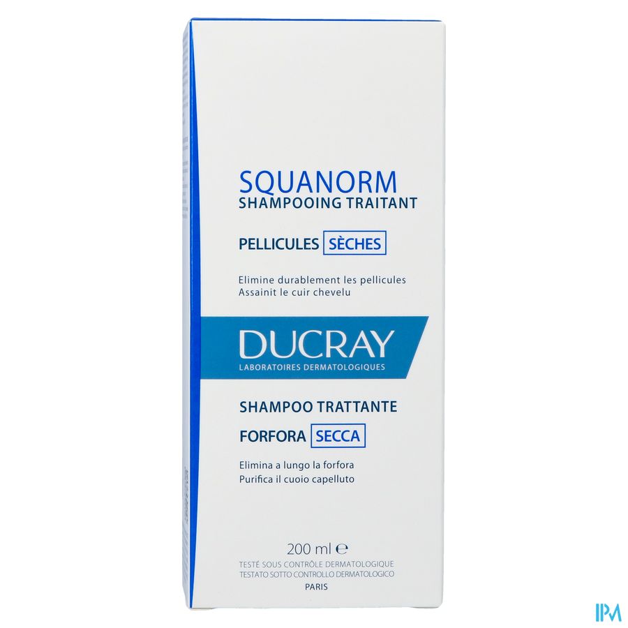 Ducray SQUANORM Shampooing Traitant Pellicules Sèches - Assainit le cuir chevelu