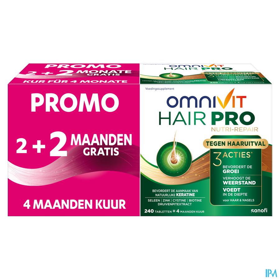 Omnivit Hair Pro 240cp PROMO 2 mois gratuits - Vitamine Anti-chute Cheveux