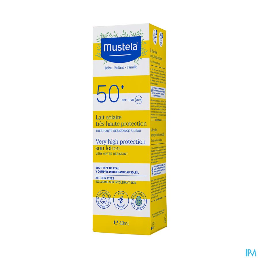 Mustela lait solaire très haute protection spf50+ famille 40ml