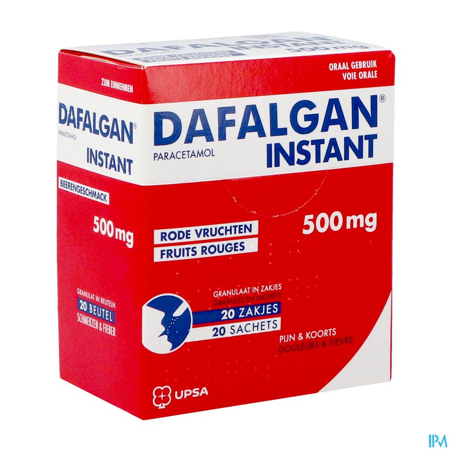 Dafalgan Instant Fruits Rouges 500mg Gran Sach 20