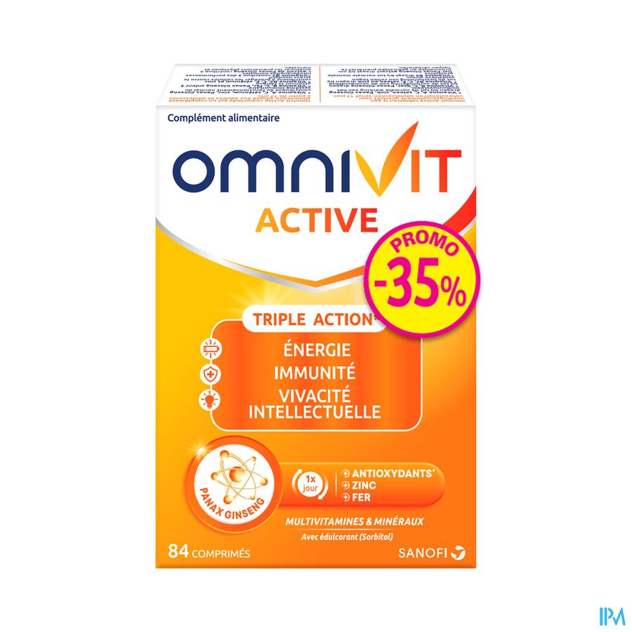 Omnivit Active 84cp PROMO -35% - Vitamine Immunité Energie