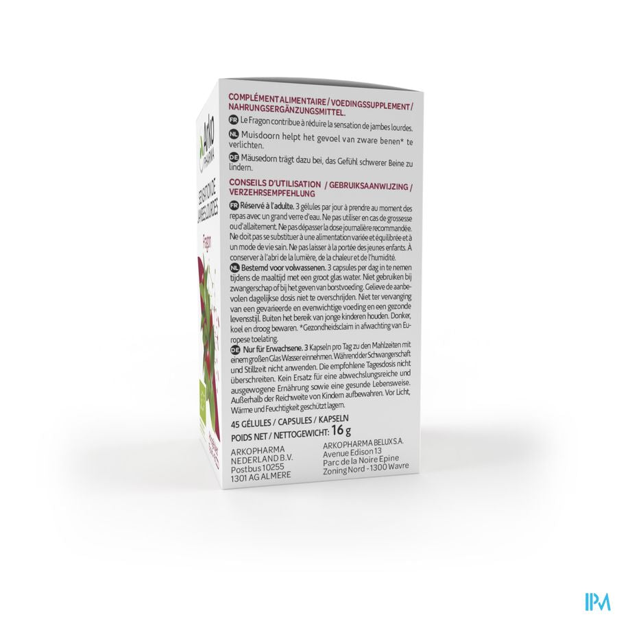 Arkopharma Arkogélules Fragon Bio Sensation de jambes lourdes 45 Gélules