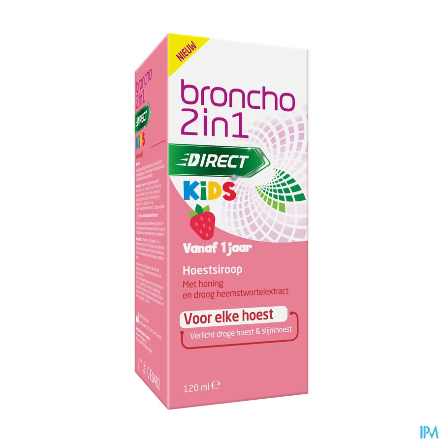 Broncho® 2 in 1Kids Sirop Contre La Toux Goût De Fraise- Toux Sèche, Toux Grasse