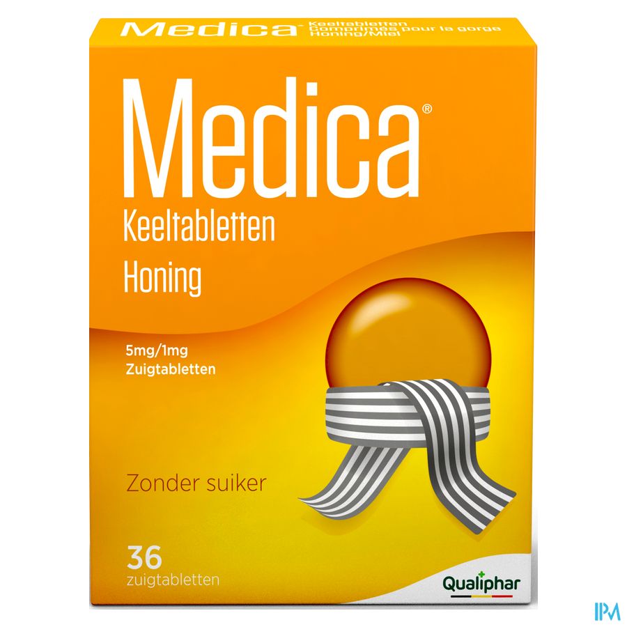 Medica comprimés pour la gorge sans sucre Miel 36 pcs - mal de gorge