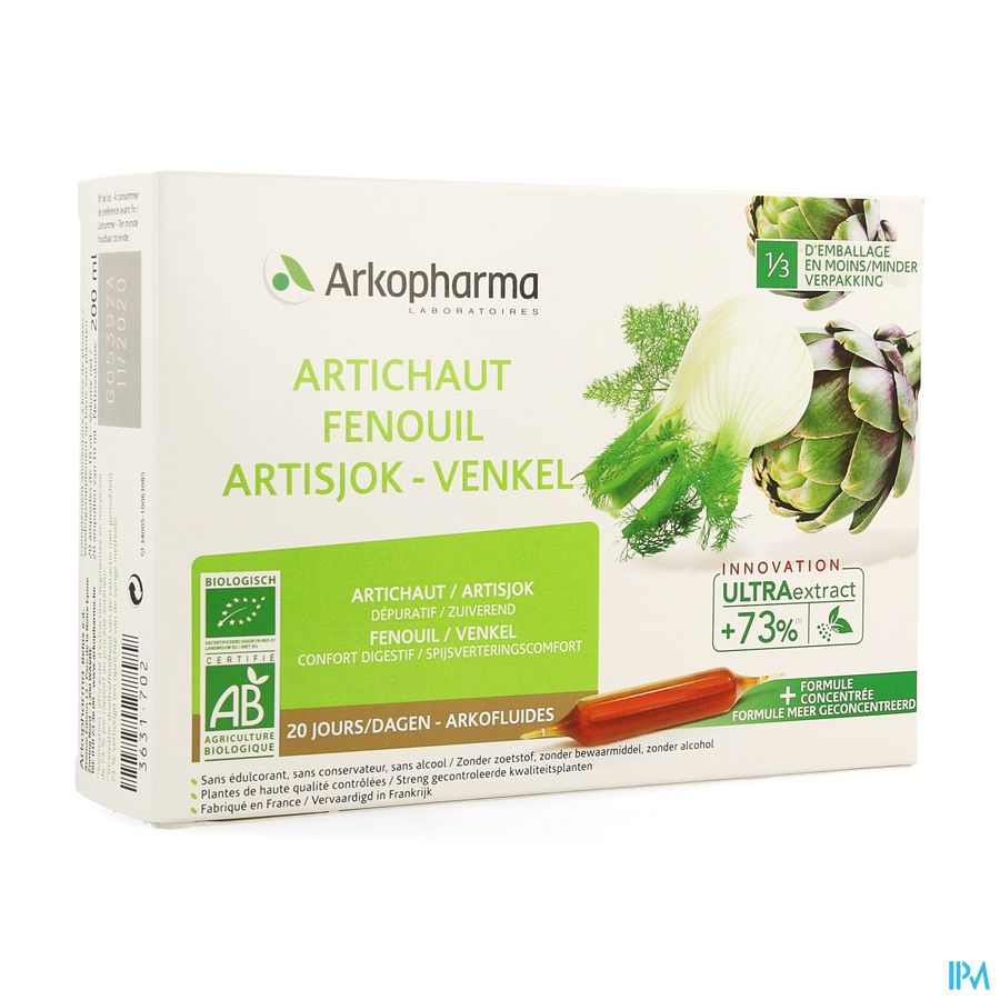 Arkofluide Artichaut Fenouil Bio Amp 20