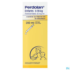 Perdolan® Enfants, sirop avec 32 mg de paracétamol par ml, pour le traitement symptomatique de la fièvre et de la douleur chez les enfants, 200 ml